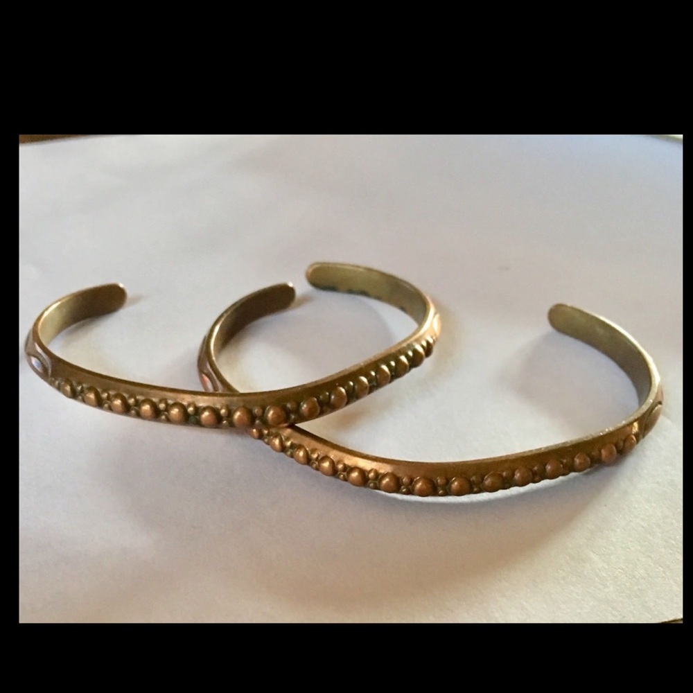 2 Vintage Copper Southwest Style Bracelets